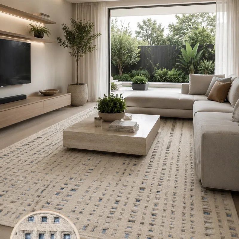 ALFOMBRA TRAMA 200 cm x 250 cm en Beige - Alfombras, Uruguay | Indrana