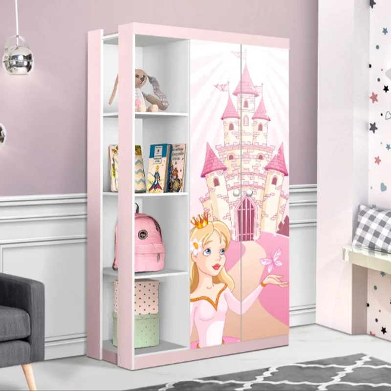 Ropero Para Niños 2 Puertas 4 Estantes Armario Infantil Princesa en Multicolor - Muebles, Uruguay | Soy Hogar, vista 3