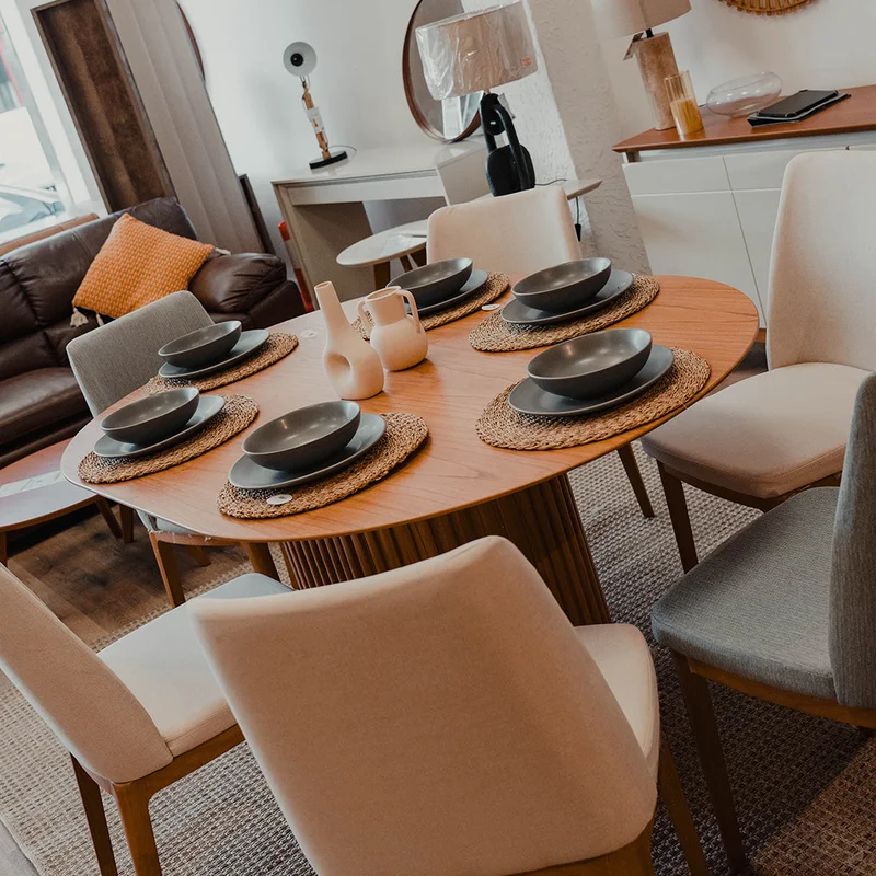Mesa de Comedor Ovalo - Línea Nevada - Marrón en Marrón - Mesas de comedor, Uruguay | Ecowood, vista 6