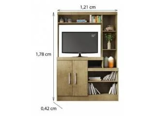 Rack Modular 2p y estantes Terracota Demolicion en Rojo - Muebles para TV, Uruguay | Que Sal Muebleria, vista 3