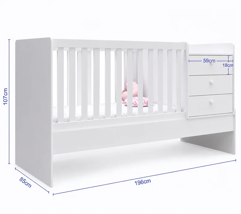 Cuna Roma – Transformable en Blanco - Dormitorio, Uruguay | RM Muebles y Deco, vista 4