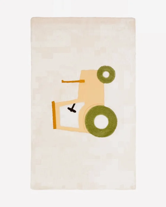 Alfombra Pecky 100% de algodón beige con tractor 90 x 150 cm en Multicolor - Alfombras, Uruguay | Kavehome