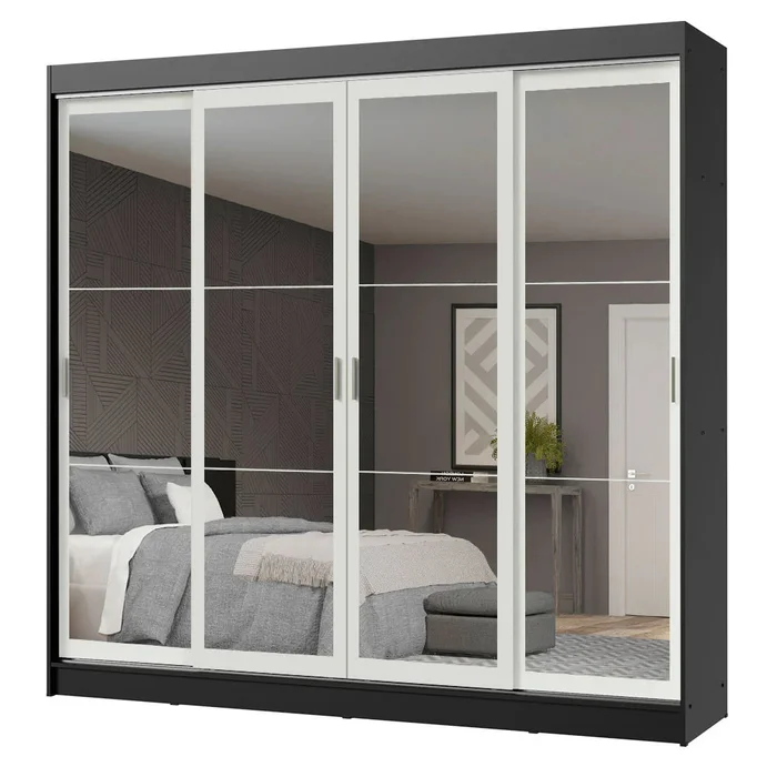Ropero Placard Matrimonial Austin 4 Puertas Corredizas 215cm con 4 Esp en Blanco - Roperos y placares, Uruguay | Balton, vista 17
