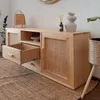 Rack TV con esterilla natural en Madera natural - Muebles, Uruguay | Decoramuss, vista 3 de 4