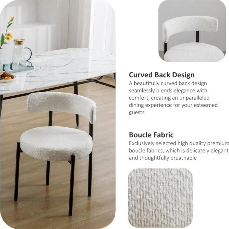 Silla Boucle Metal Y Tela - BLANCO en Blanco - Sillas, Uruguay | La Cueva Muebles, vista 9