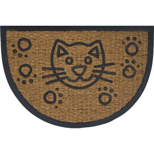 FELPUDO COCO/GOMA SEMICIRCULO 40x60CM H.1CM GATO - Textiles, Uruguay | Decohogar