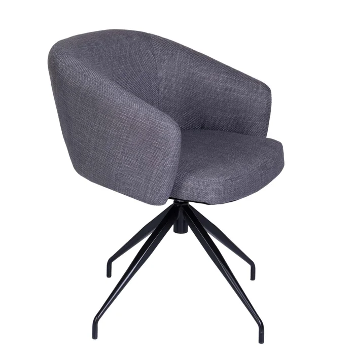 Silla De Oficina Tela-y-metal Gris Round en Gris - Escritorios y sillas de escritorio, Uruguay | Divino, vista 2