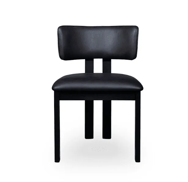 SILLA HANNA ROBLE Y CUERO en Negro - Sillas, Uruguay | Masinfinito Casa
