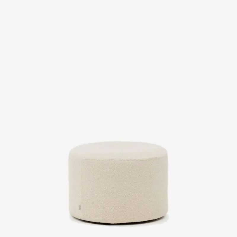 Reposapiés desenfundable Kaeli de borreguito crudo Ø 60 cm en Blanco - Butacas, banquetas y puffs, Uruguay | Kavehome
