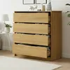 Comoda Cajonera Carla para Dormitorio 4 Cajones con Rieles Telescópicos - Marrocos en Madera natural - Cómodas, Uruguay | Mulata, vista 3 de 9