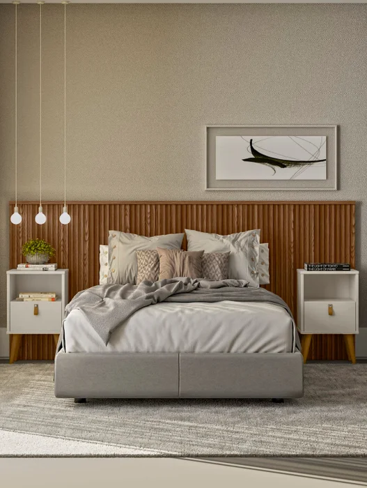 Respaldo de Cama con Listones de Madera Rafaela 240CM en Madera natural - Respaldos de cama, Uruguay | Balton, vista 11