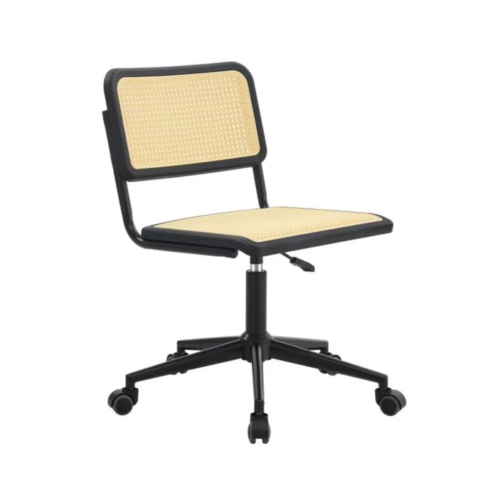 Silla De Escritorio Oficina Simil Rattan - Negro en Negro - Sillas de escritorio, Uruguay | Ecowood, vista 2