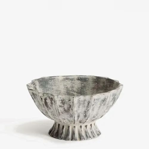 Centro de mesa Valura de papel maché gris - Ø 26 cm en Gris - Jarrones, Uruguay | Kavehome