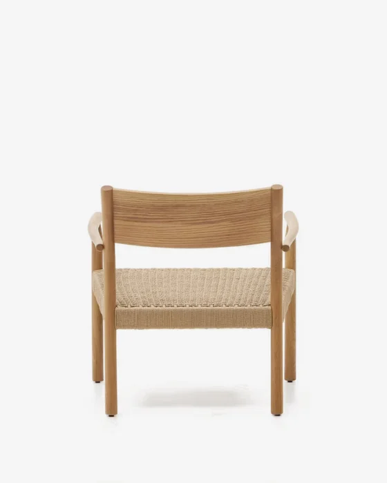 Butaca Yalia de madera maciza roble FSC 100% - acabado natural y asiento de cuerda de papel en Madera natural - Butacas, banquetas y puffs, Uruguay | Kavehome, vista 8