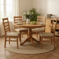 Mesa de Comedor Redonda Amarilis 1,15mt en Madera natural - Mesas de comedor, Uruguay | Casa Brava, vista 4