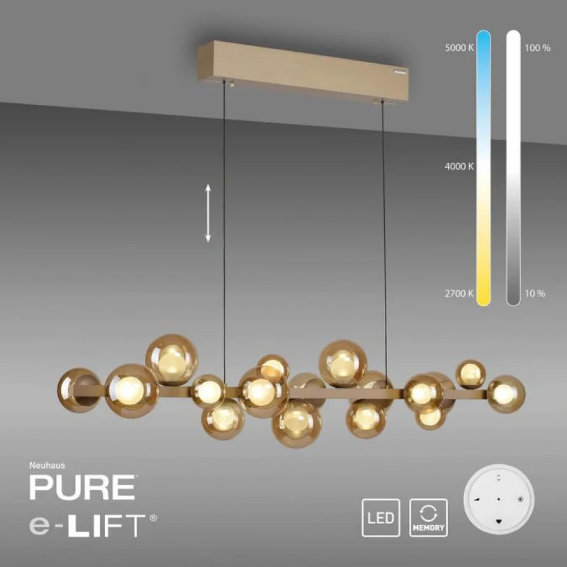 Colgante led 18 esferas 32w motorizado a control remoto con varias funciones - DORADA en Dorado - Lámparas colgantes, Uruguay | Iluminica, vista 5