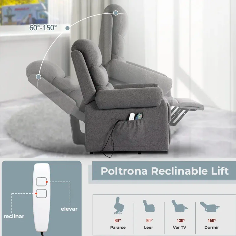Poltrona Sillón Reclinable con Elevación - 1 cuerpo - Lift - Sillones y sofás, Uruguay | Delta Center, vista 3