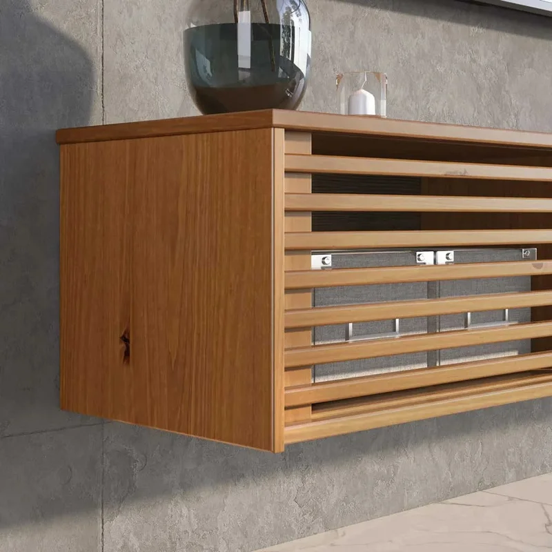 Rack Suspendido TV 175CM Ripado Riven - Madera Maciza en Madera natural - Muebles para TV, Uruguay | Balton, vista 3