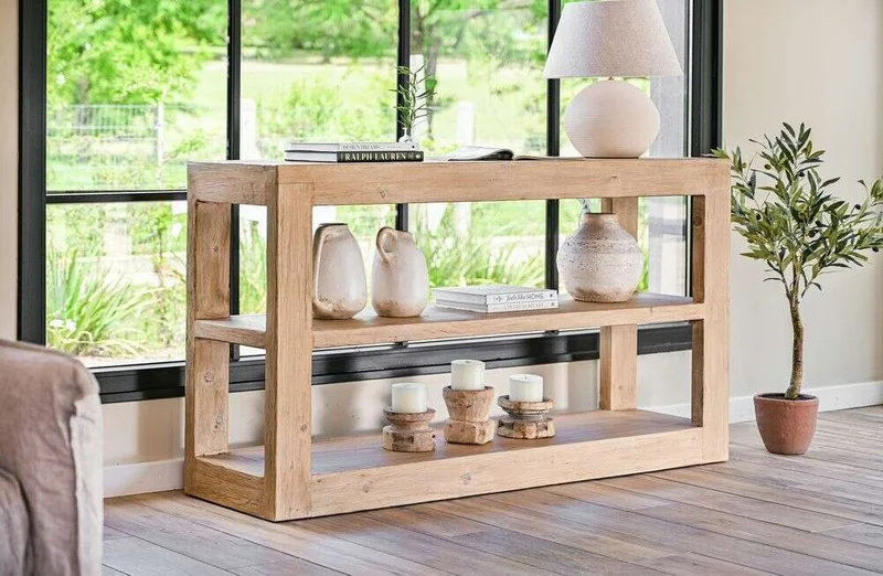 BIBLIOTECA / CONSOLA CON ESTANTE TAURET en Madera natural - Bibliotecas, Uruguay | La Iberica, vista 6