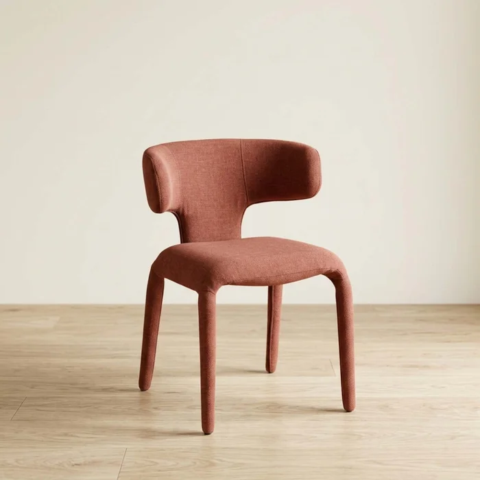 Silla De Comedor Metal-y-tela Violeta Beatriz en Terracota - Sillas, Uruguay | Divino