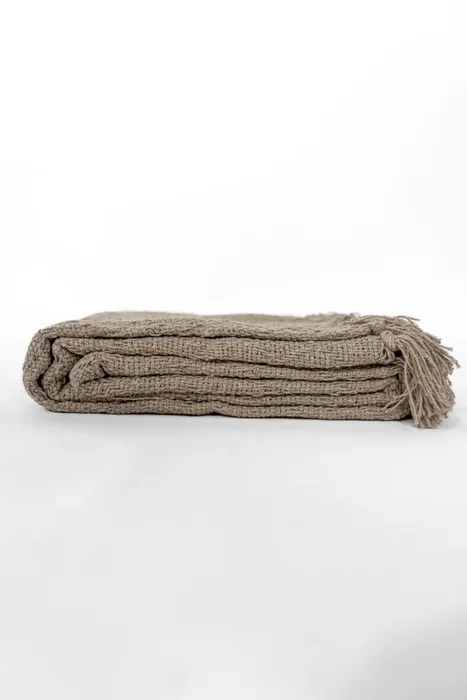 Manta Roma - Taupe / Mink / Vison en Beige - Textiles, Uruguay | Indian, vista 3