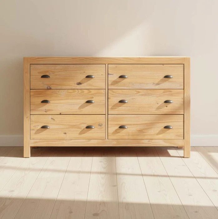 Cómoda Cajonera Madera Natural-beige Montauk en Madera natural - Cómodas, Uruguay | Divino