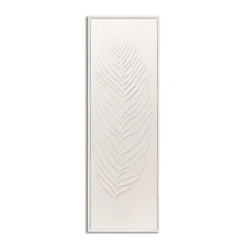 CUADRO 90x30cm MARCO HOJA BLANCO Y NEGRO 1 en Blanco - Decoración de pared, Uruguay | Koz