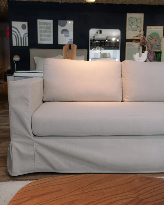 Sofá Mónaco con Funda Desmontable (190cm) - Beige en Madera natural - Sillones y sofás, Uruguay | Berna home, vista 3