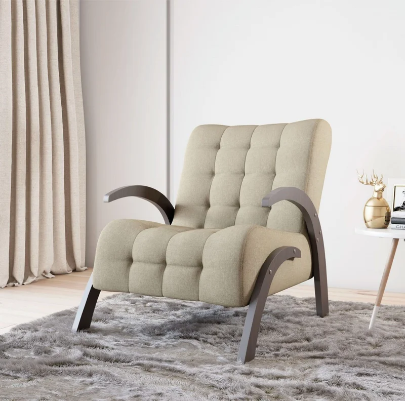 Butacas Sillon Sofa 1 Cuerpo Living Comedor Flower Lino en Beige - Butacas, banquetas y puffs, Uruguay | Soy Hogar, vista 3