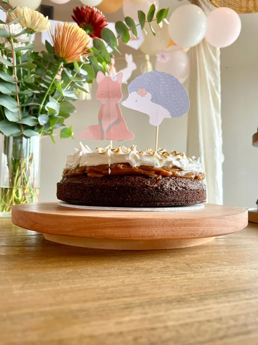 Pie de torta baja en madera – 35cm en Madera natural - Decoración, Uruguay | Dreams On Time