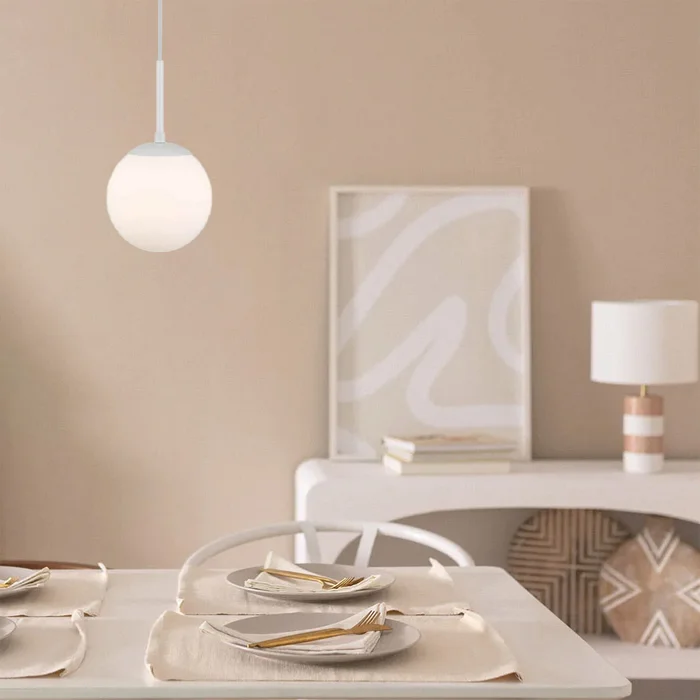 Lámpara Colgante Miami Blanca ø 15 cm en Blanco - Lámparas colgantes, Uruguay | Serlux, vista 2