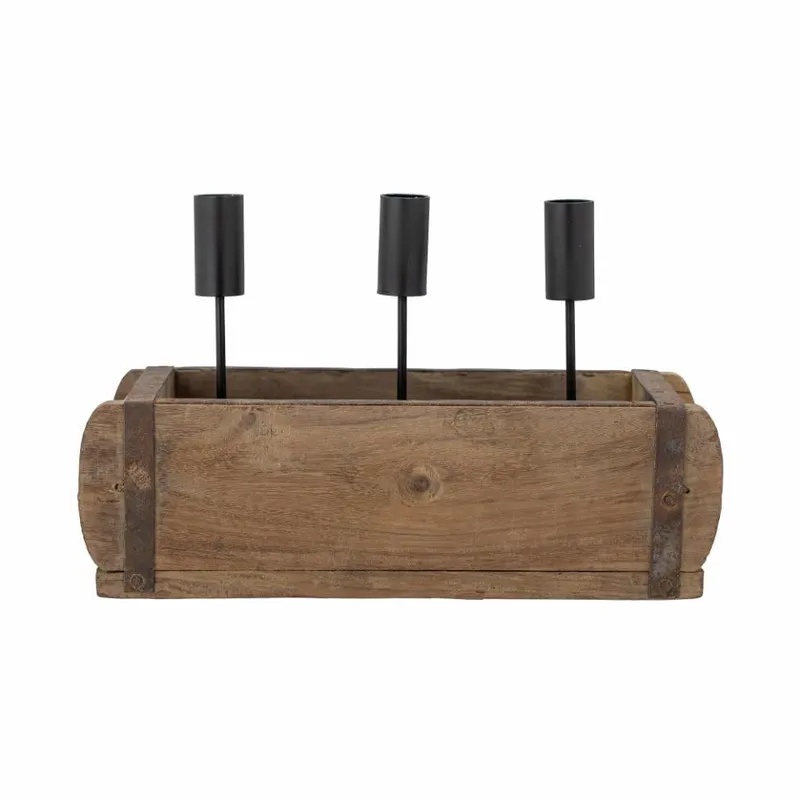 Candelabro Ziggie en Madera natural - Decoración, Uruguay | Martinika Deco