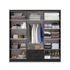 Armario Ropero Placard de 6 Puertas Línea Plus con 2 Cajones y Perchero Horizontal - MDP - Negro en Negro - Roperos y placares, Uruguay | Mulata, vista 3 de 11