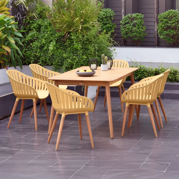 Juego de Jardin 6 sillas y Mesa - Nassau - Miel en Naranja - Muebles para el exterior, Uruguay | Rústico Hogar, vista 2