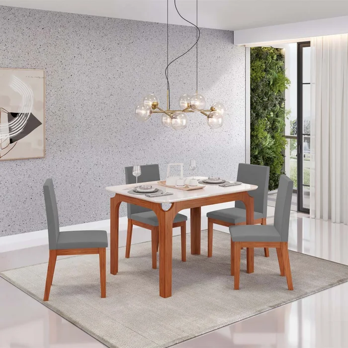 Juego Comedor Mesa 4 Sillas Tapizadas Mdf en Madera natural - Mesas de comedor, Uruguay | Soy Hogar, vista 4