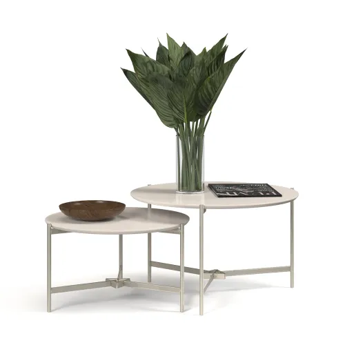 Conjunto Mesas De Living Redondas Patas De Hierro Tapa Mdp Blanco en GRIS, BLANCO, NEGRO - Mesas de living, Uruguay | Soy Hogar