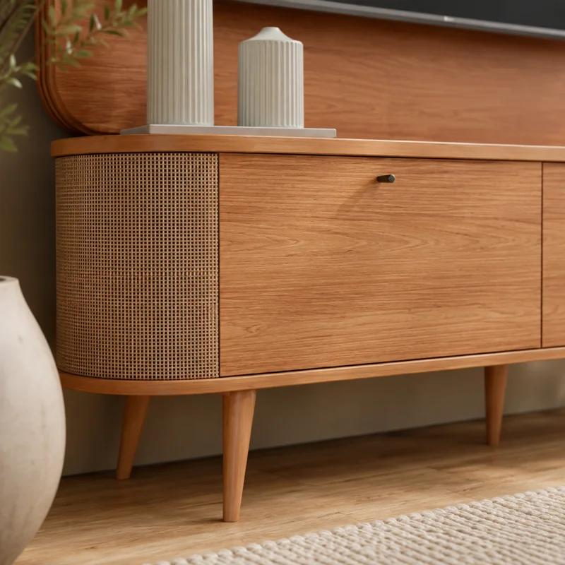 Panel + Rack TV Lima 1,80mt en Madera natural - Muebles para TV, Uruguay | Casa Brava, vista 4