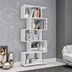 Biblioteca Estanterías Linea Retro 5 Estantes Blanco Esm209 en Blanco - Bibliotecas, Uruguay | Soy Hogar, vista 3