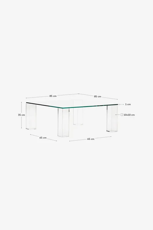 Mesa auxiliar Adularia de cristal templado - transparente 85 x 85 cm en Transparente - Mesas de arrimo, Uruguay | Kavehome, vista 6