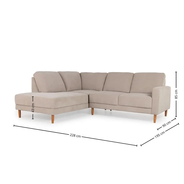 Rinconera Tana - Tela Aquaclean - 2 + Chaise - A fabricar en Beige - Sillones y sofás, Uruguay | Nyr, vista 5