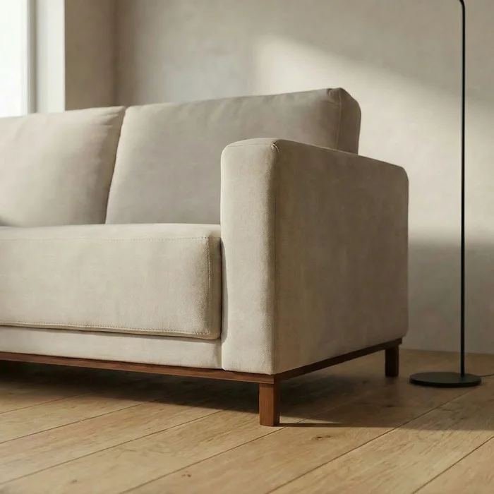 Sofá Barcelo - Tela Microfibra - 2 cuerpos - Kruger 02-152 (Beige) en Beige - Sillones y sofás, Uruguay | NYR, vista 3