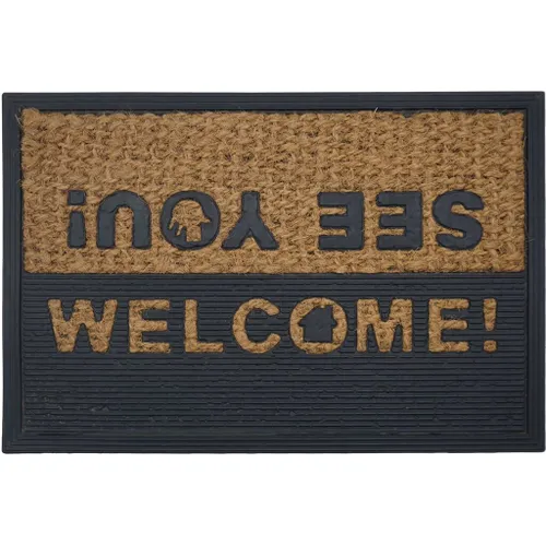 FELPUDO COCO/GOMA 40X60CM H.1CM WELCOME/SEE YOU - Textiles, Uruguay | Decohogar
