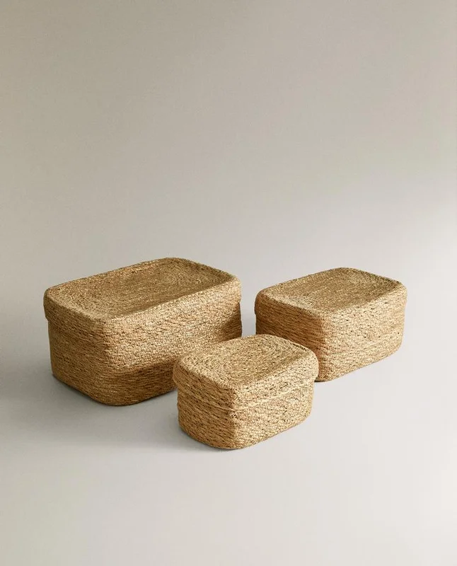 CESTA SEAGRASS TAPA en Madera natural - Canastos, Uruguay | Zara Home, vista 3