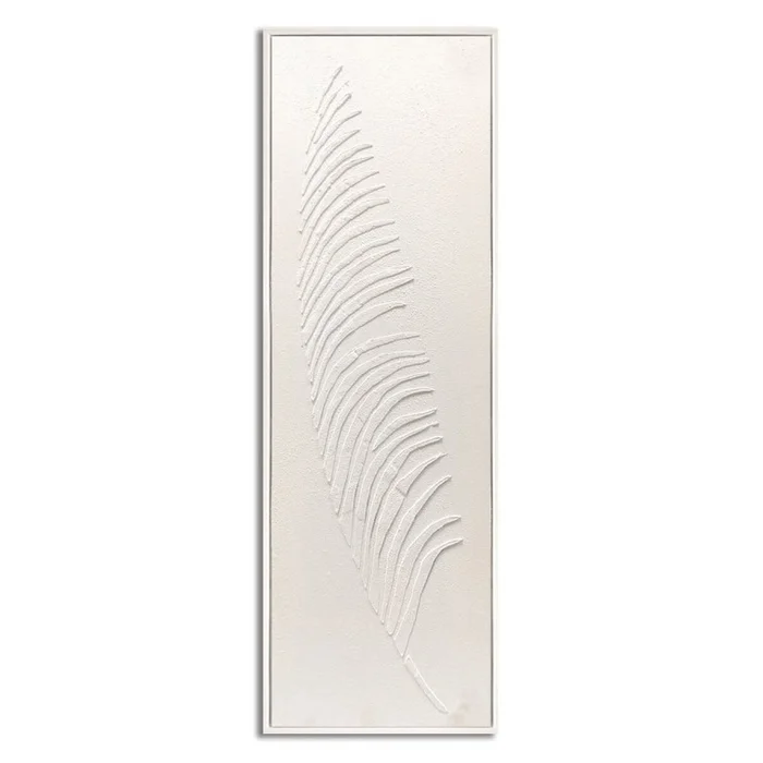 CUADRO 90x30cm MARCO HOJA BLANCO Y NEGRO 2 en Blanco - Decoración de pared, Uruguay | Decohogar