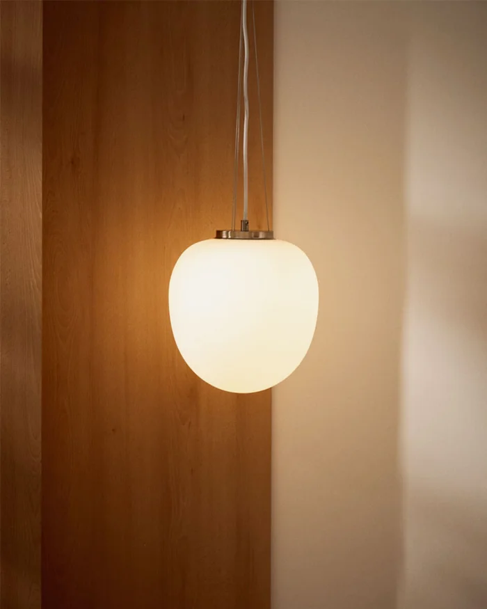 Lámpara de techo Ardali de cristal ahumado y acero con acabado cepillado - Ø25 cm en Blanco - Lámparas colgantes, Uruguay | Kavehome, vista 2