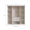 Ropero 4 Puertas 2 Cajones Varios Estantes Y Espejos 100%mdp Nogal - Roperos y placares, Uruguay | Soy Hogar, vista 6 de 8