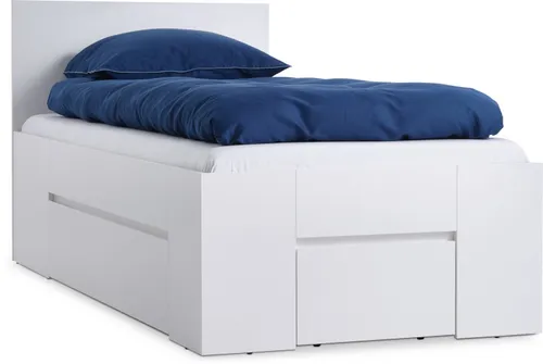 Estructura cama LIMFJORDEN 1 Plaza 90x200 2 cajone en Blanco - Dormitorio, Uruguay | JYSK