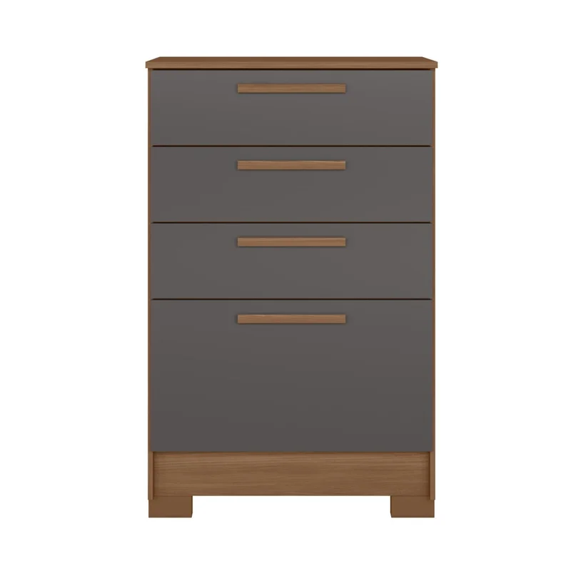 Comoda 4 Cajones Alta Con Patas 100% Mdp en JATOBA GRAFITO - Cómodas, Uruguay | Muebles Express, vista 3