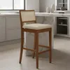 BANCO ALTO PARA BARRA - ESTERILLA - TAPIZADO TELA BEIGE en Madera natural - Butacas, banquetas y puffs, Uruguay | Champagne Home, vista 2 de 4