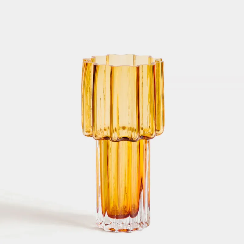 Jarrón Cristila de cristal naranja de 30 cm en Naranja - Jarrones, Uruguay | Kavehome